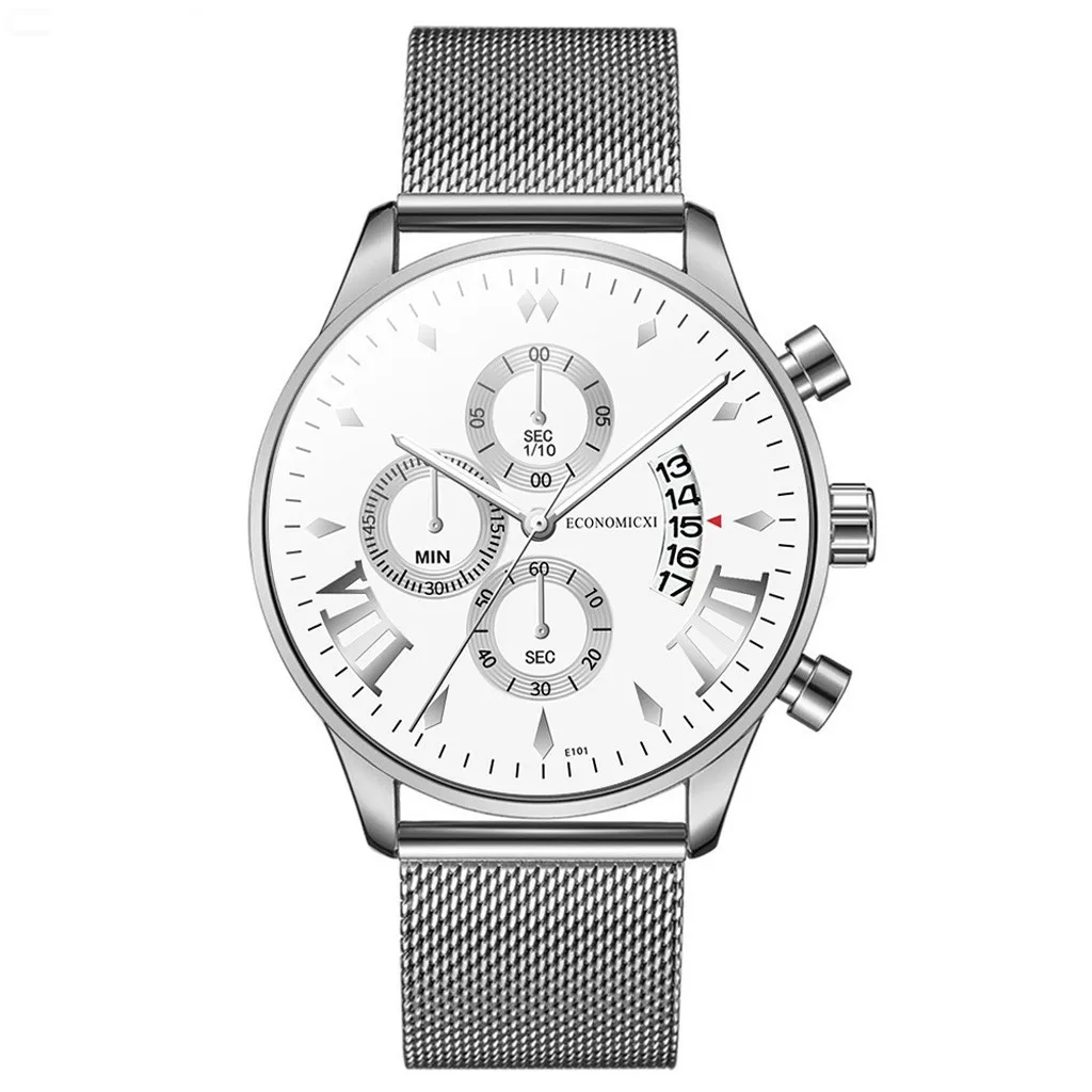 

Часы наручные мужские кварцевые с календарём, модные деловые Роскошные Синие аналоговые с сетчатым браслетом из нержавеющей стали, 2022