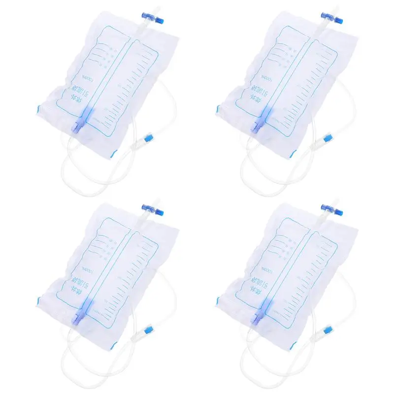 

Одноразовый мешок для мочи, ПВХ дренажный мешок для мочи, портативный мешок для сбора мочи, 4 шт.