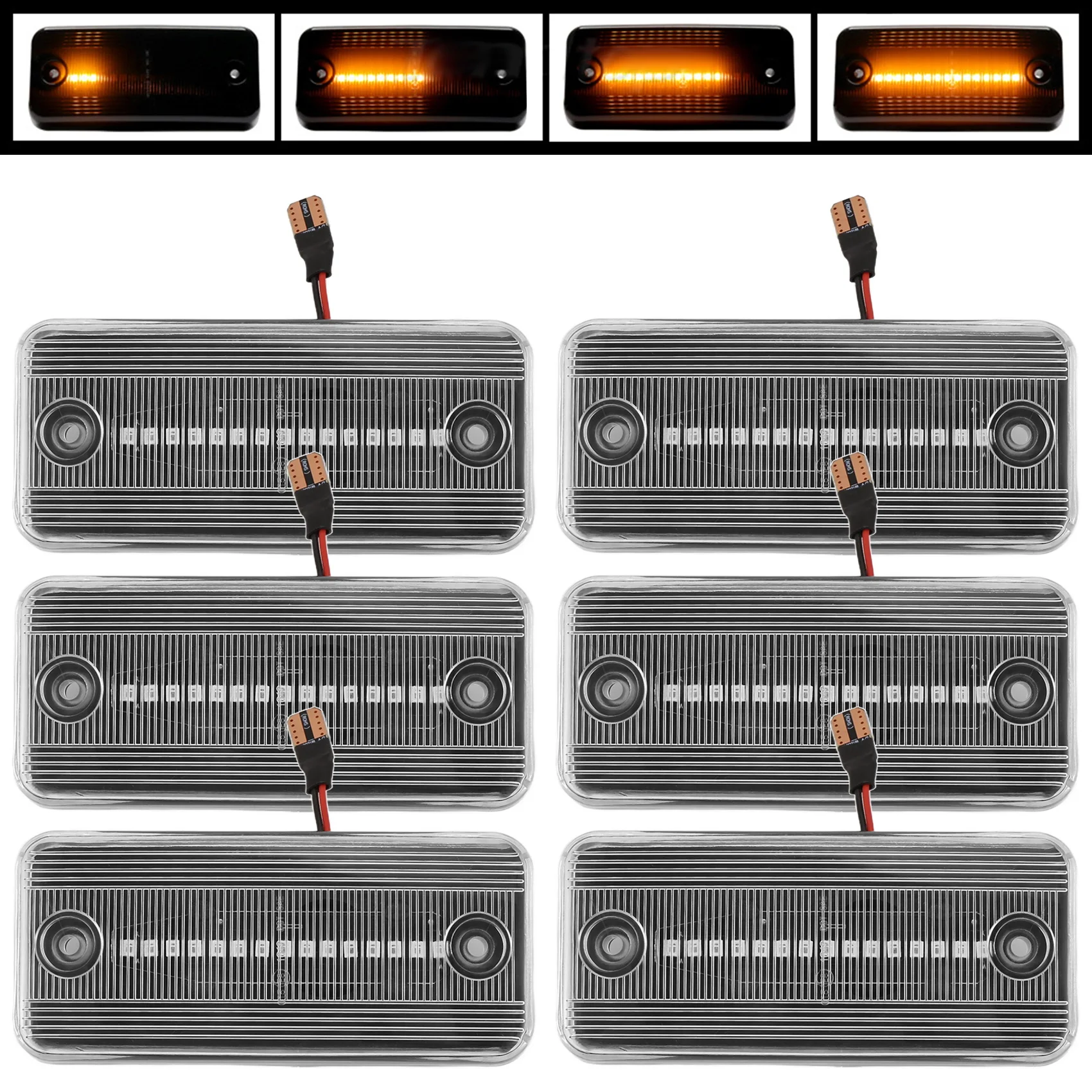 6 прозрачных светодиодных боковых габаритных фонарей для Fiat Ducato III Iveco Daily IV DAF LF XF CF