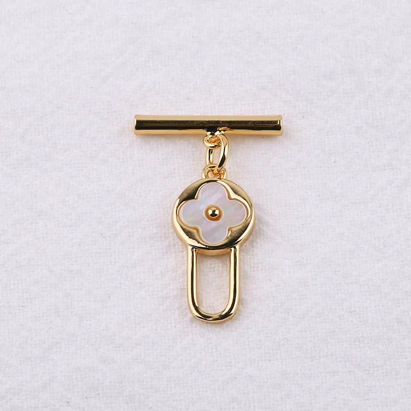 

10 Pieces/Bag 18K Real Gold Non-fading Shell OT Clasp Bracelet Necklace Connection Clasp DIY Jewelry Accessories Wholesale