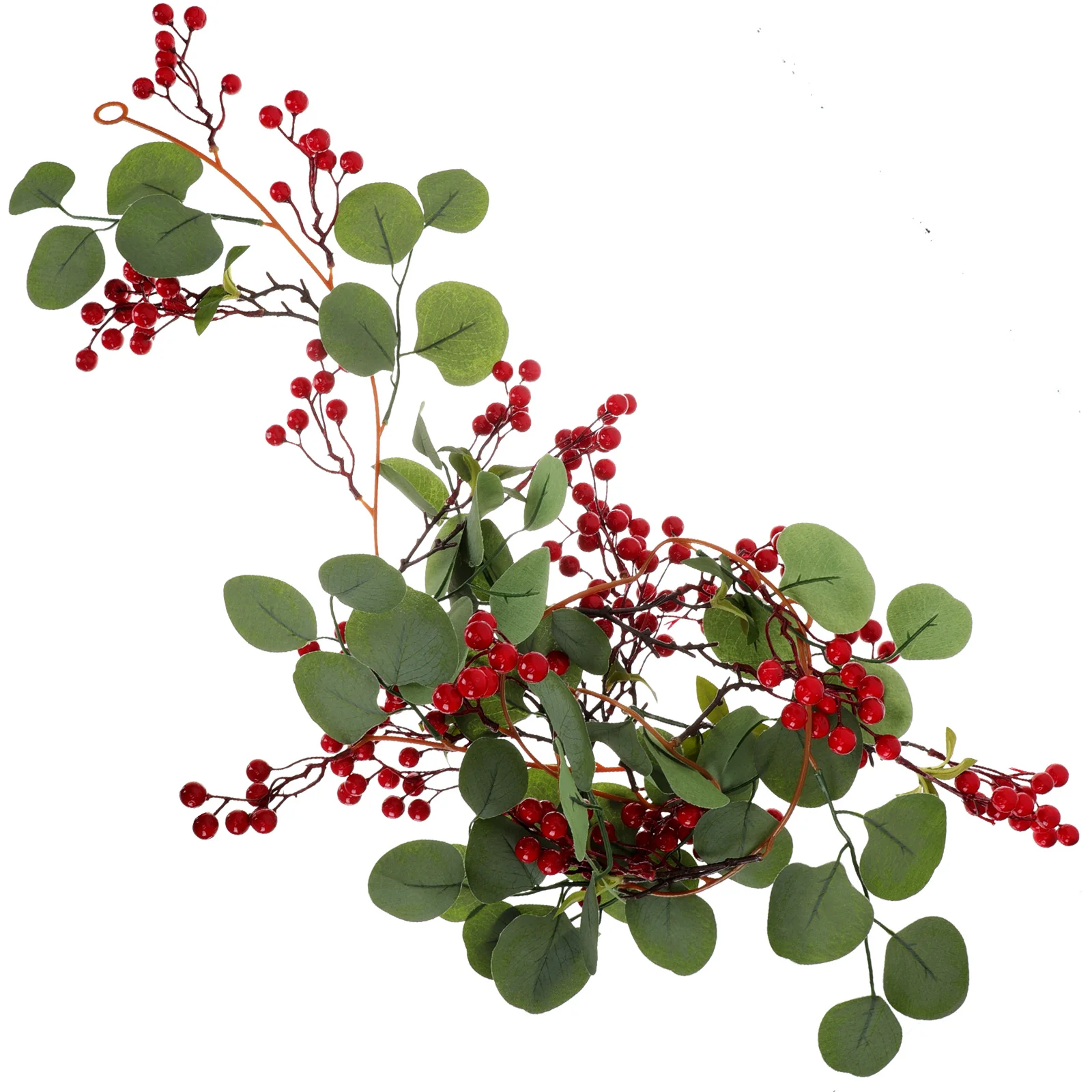 

Hanging Garland Artificial Fake Simulation Leaves Vine Decor Rattan Leaf Berry Eucalyptus Holly Garlands Twig Rustic Red