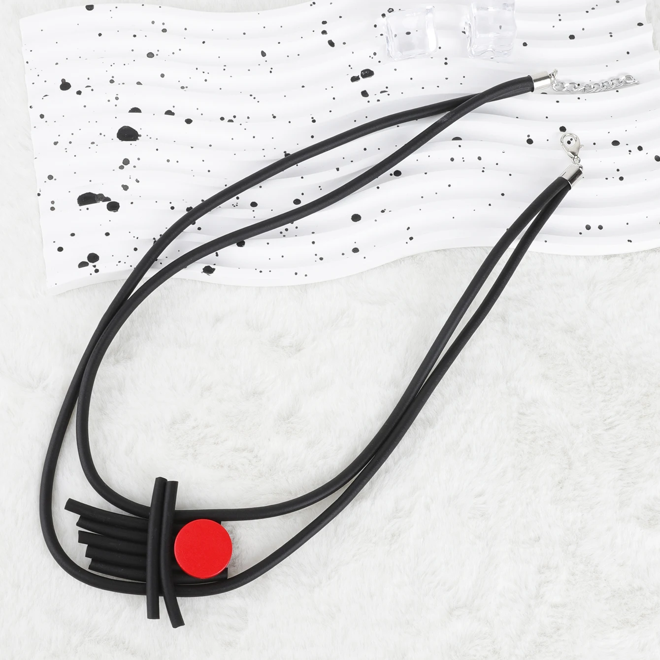 Новинка черное ожерелье с подвеской неправильной формы UKEBAY женское резиновое в