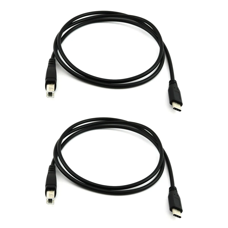 

New 2X USB-C USB 3.1 Type C Male To USB 2.0 B Type Male Data Cable Cord Phone Printer