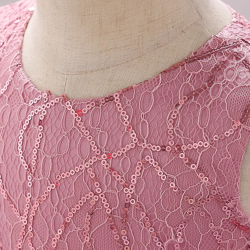 LZH 2024 платье для маленьких девочек Модное детское принцессы с бантом и блестками