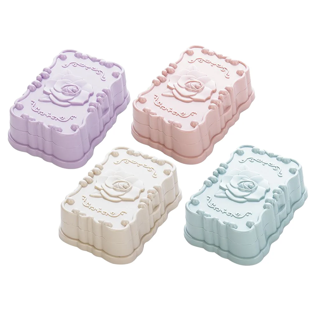 

Soap Holder Tray Box Travel Bathroom Dish Case Saver Container Shower Draining Plastic Cover Drip Bar Leakproof Lid Drainer