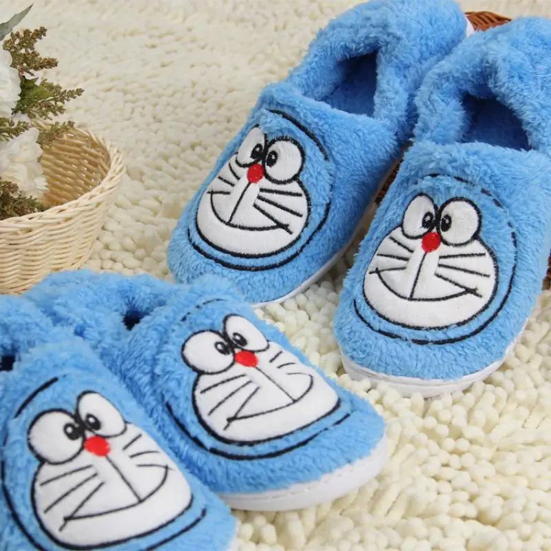 Домашние хлопковые тапочки Doraemon в стиле аниме Kawaii креативная мягкая хлопковая
