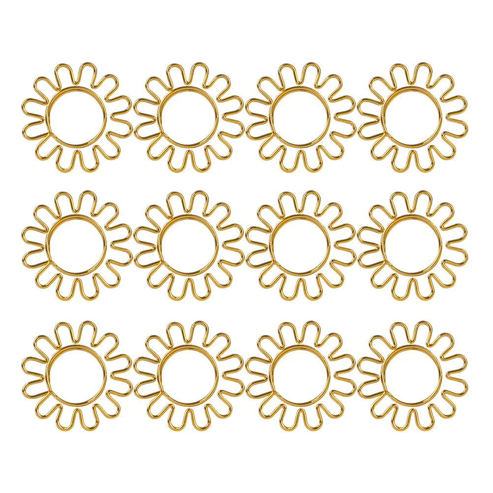 8 шт. скрепки для бумаг в форме золотой подсолнуха набор зажимов закладок