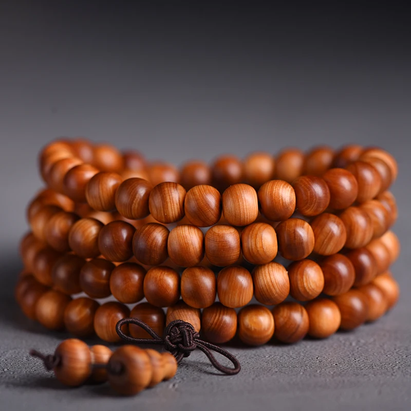 Taihang Chenhua Black Oil Cliff Кипарис Будда из бисера Ручная веревка Высокая красная