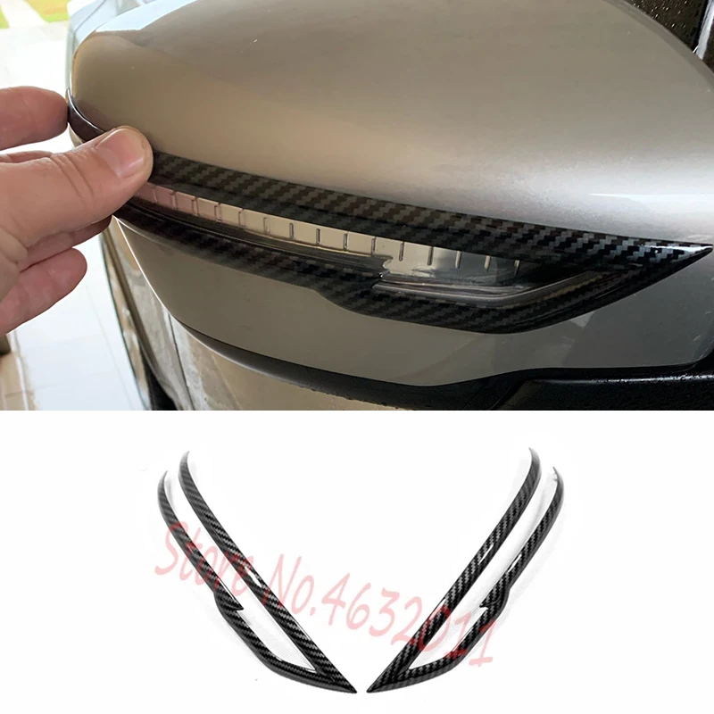 

For Nissan Navara NP300 2014 to 2020 ABS Chrome/Carbon fibre Car side door Rearview mirror decoration strip Car Accessories