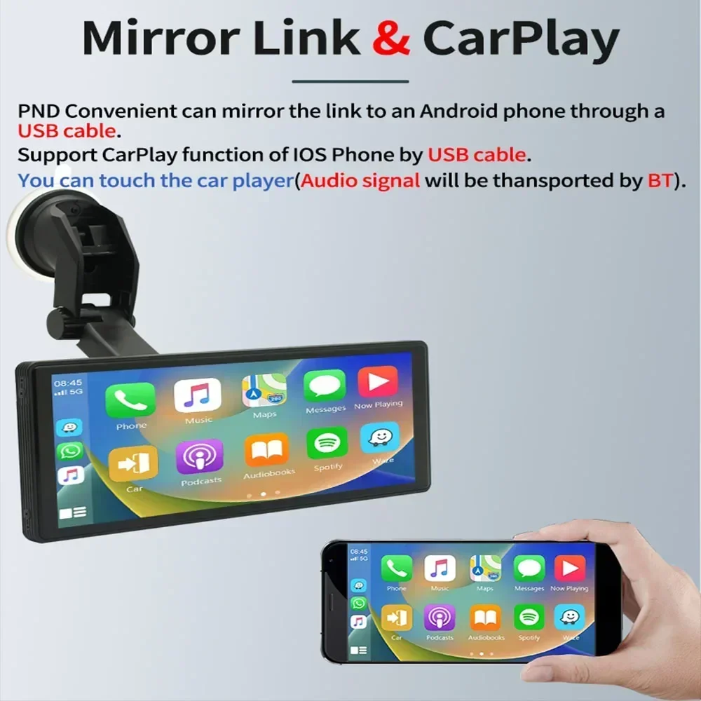 Автомобильный радиоприемник с экраном 10 1 дюйма 2 + 32G Android 13 0 беспроводной CarPlay