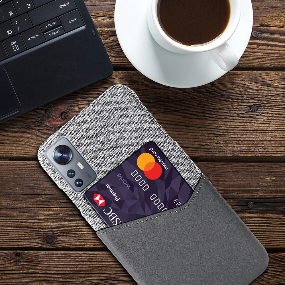 

Xiaomi Mi 12 Pro Febric Card Holder Cover For Xiaomi Mi 12 Pro 12pro Cloth Texture PU Antiskid Case For Xiomi Mi 12 Pro Mi12 5G