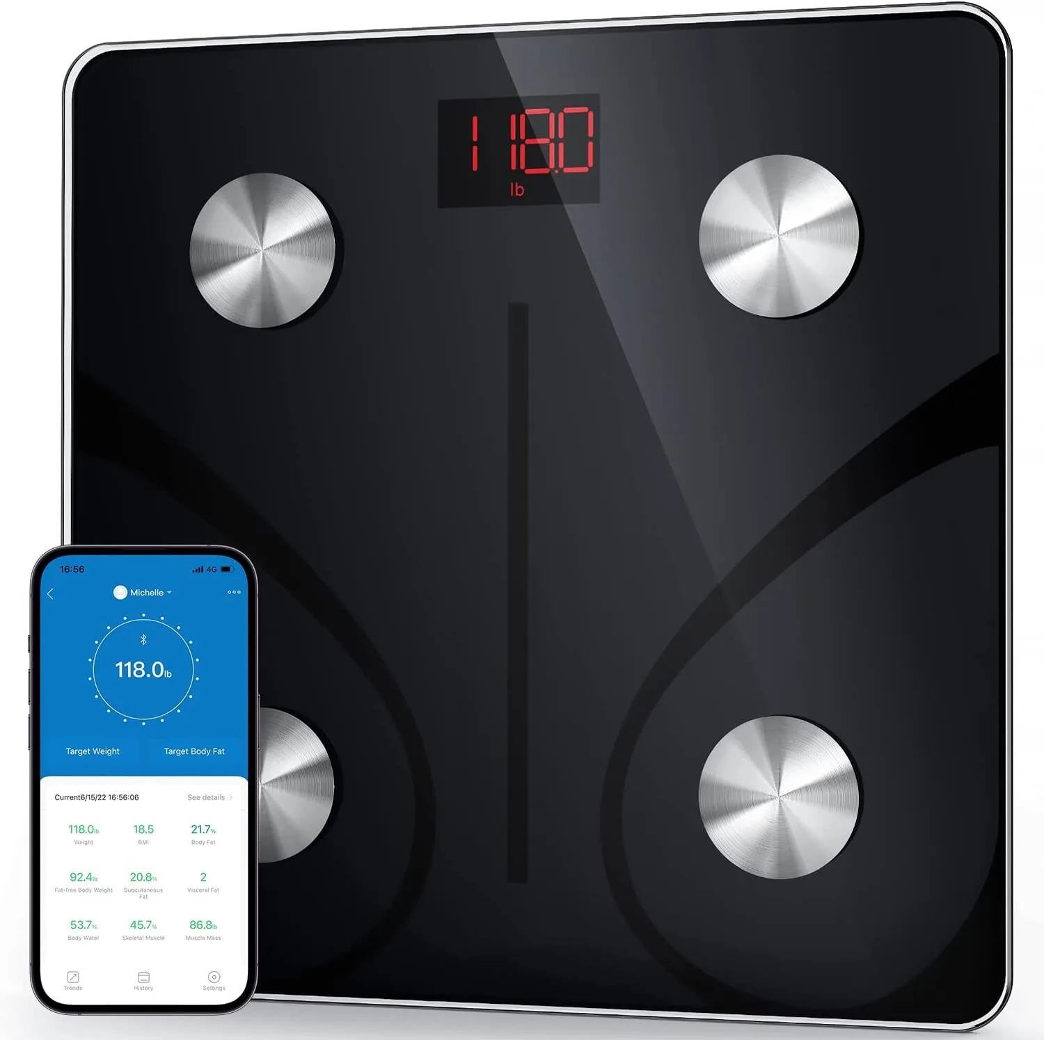 

Bathroom Scales Bluetooth Floor Body Scale BMI Fat Scales LED Digital Smart Weight Scale Balance Body Composition Analyzer