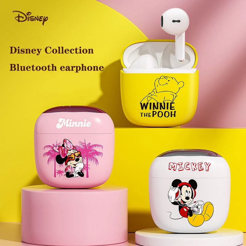 

Наушники-вкладыши Disney M1 Bluetooth, беспроводные наушники с двойным стерео шумоподавлением и сабвуфером, милые с сенсорным экраном и длительным ...
