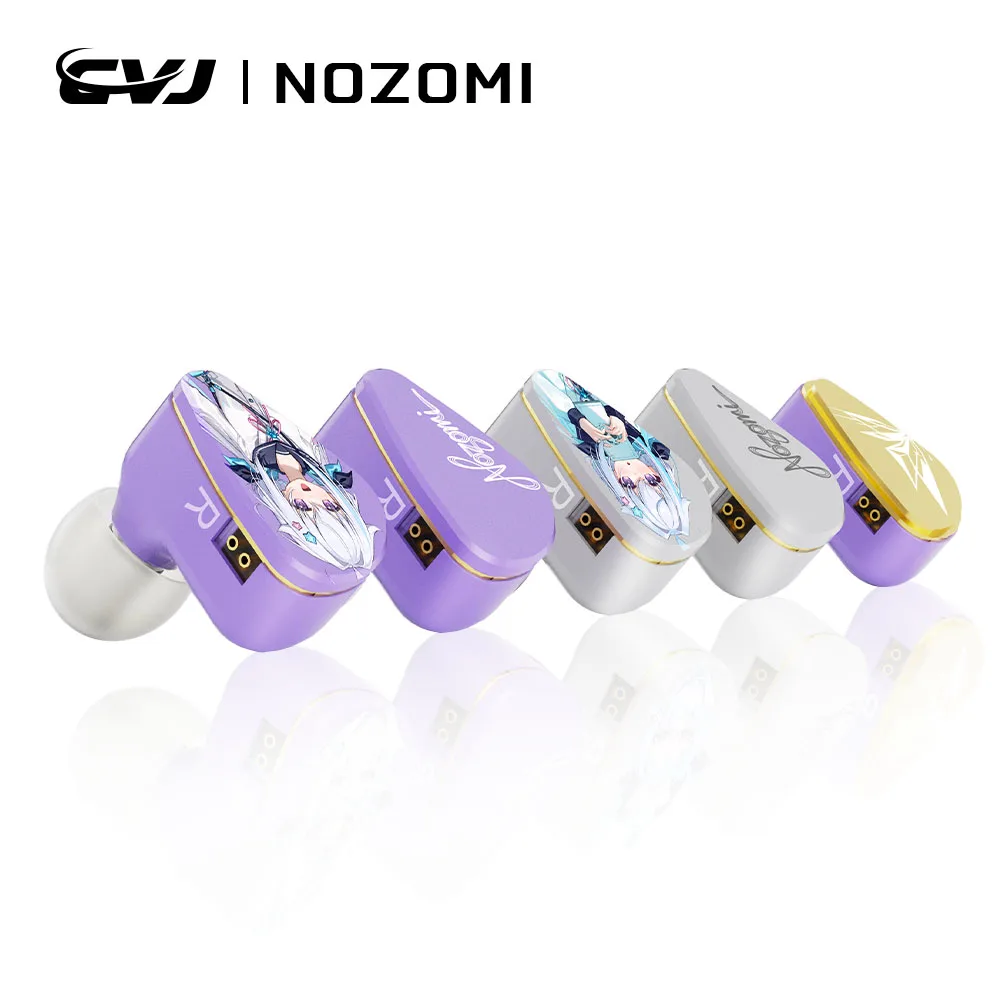 Фото Наушники-вкладыши CVJ NOZOMI 2DD+1PD, новые планарные HIFI-наушники с 3 излучателями, со сменными панелями и насадками (коллаборация с аниме) №1