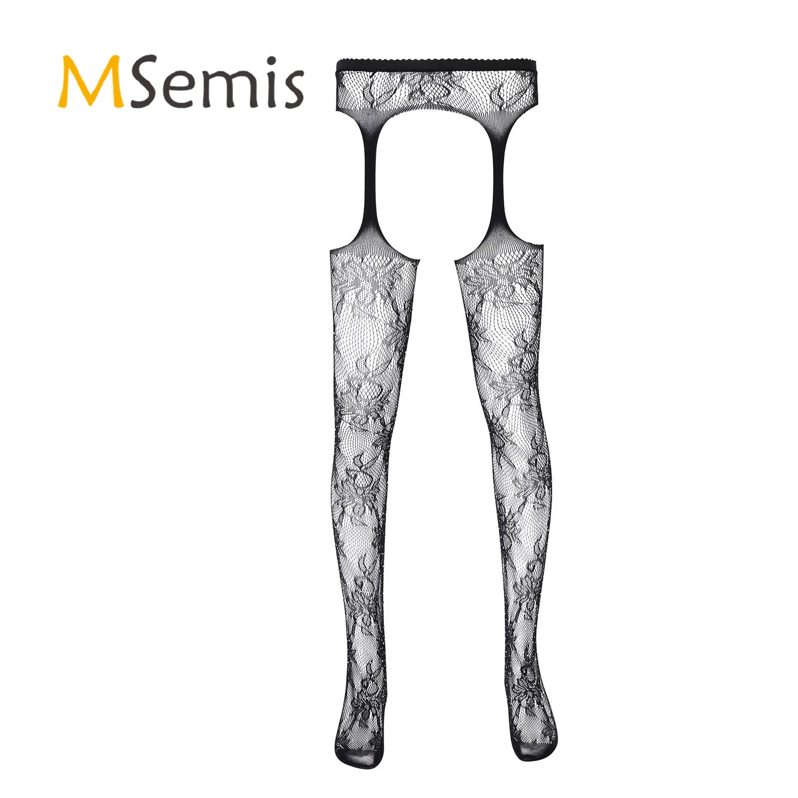 

Mens Lingerie Crotchless Stretchy Hollow Out Sexy Socks Fishnet Stockings Tights See-through Pantyhose Nightwear Clubwear