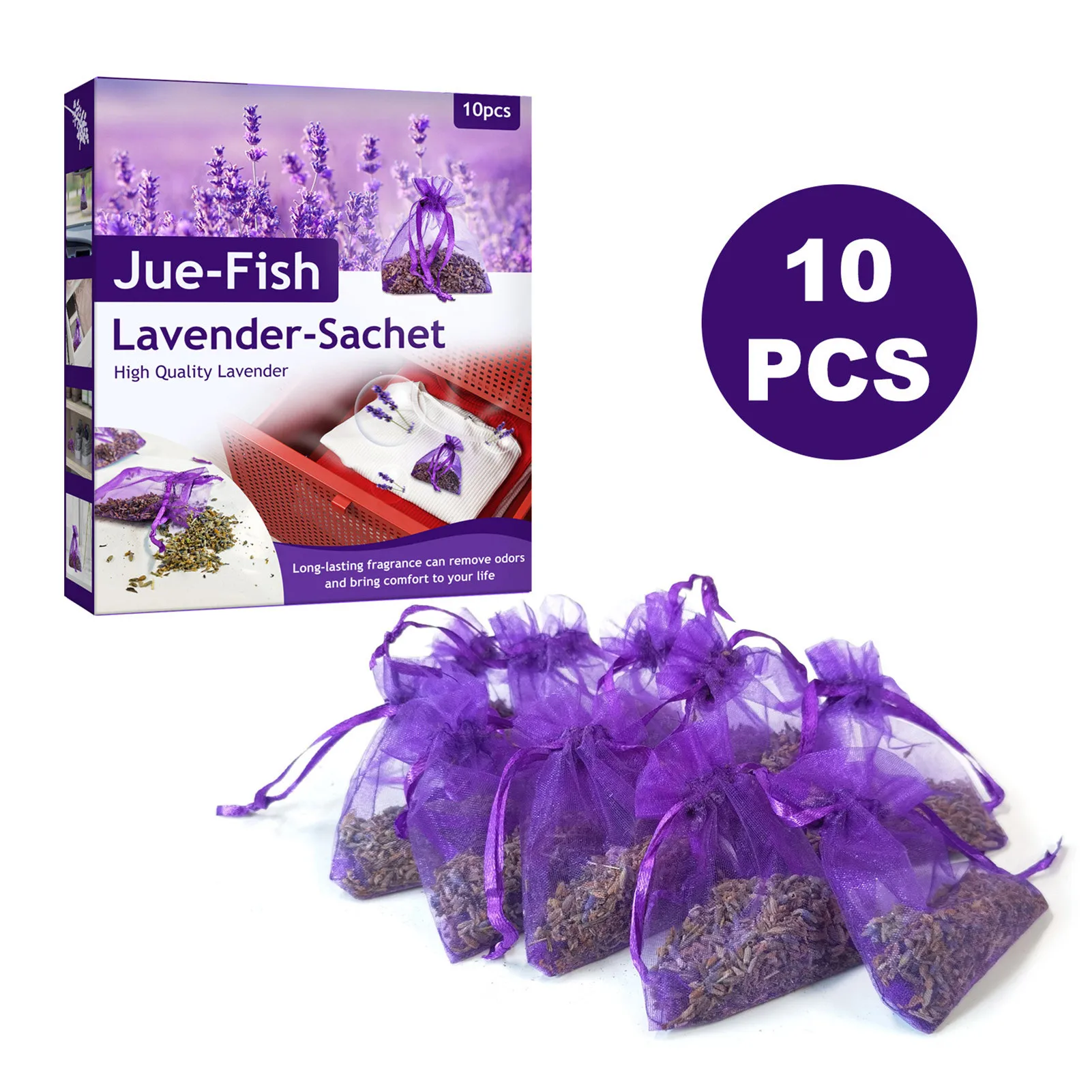

10pcs Home Fragrance Sachets Lavender Sachet Dried Lavender Packets for Drawers Closets Deodorizers Fresh Scents for Home Office