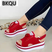 2022 summer new fashion peep toe flat shoes for women casual platform sandals comfort designer height increase beach shoes