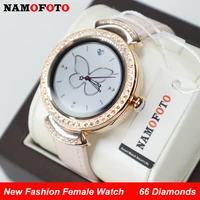 new lady smart watch 1 09 66 cystal stones diamonds women fashion smartwatch sports fitness tracker hr bp spo2 monitor watches