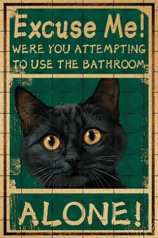 Декор для ванной комнаты с изображением кошки настенный художественный декор