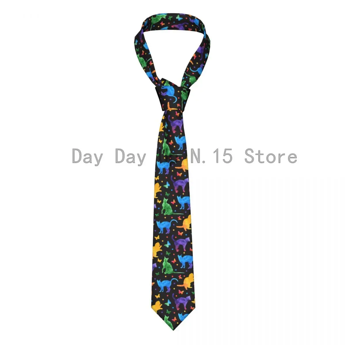 

Casual Arrowhead Skinny Watercolor Cats And Butterflies Necktie Slim Tie For Men Man Accessories Simplicity For Party Formal Tie