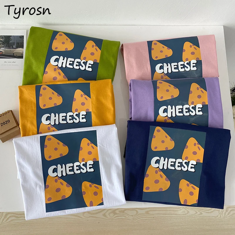 

M-5XL Short Sleeve T-shirts Women Harajuku Streetwear Sweet Tshirts Loose Ulzzang O-neck Graphic Tee Student Clothing Aesthetic