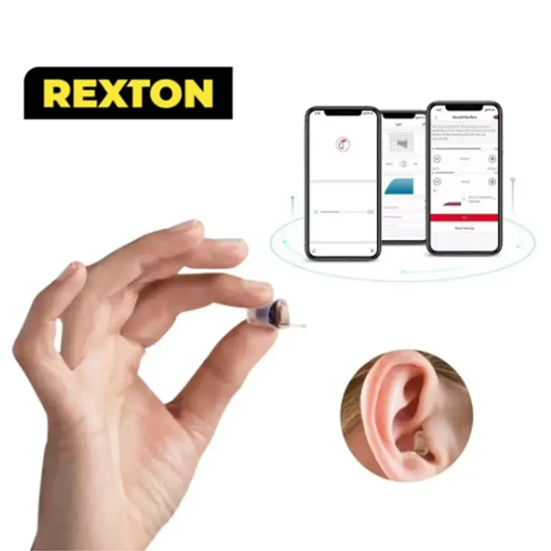 Фото Супер невидимые слуховые аппараты Rexton Inox, цифровой усилитель звука уха, приложение, регулируется для мягкой и умеренной глухости №1