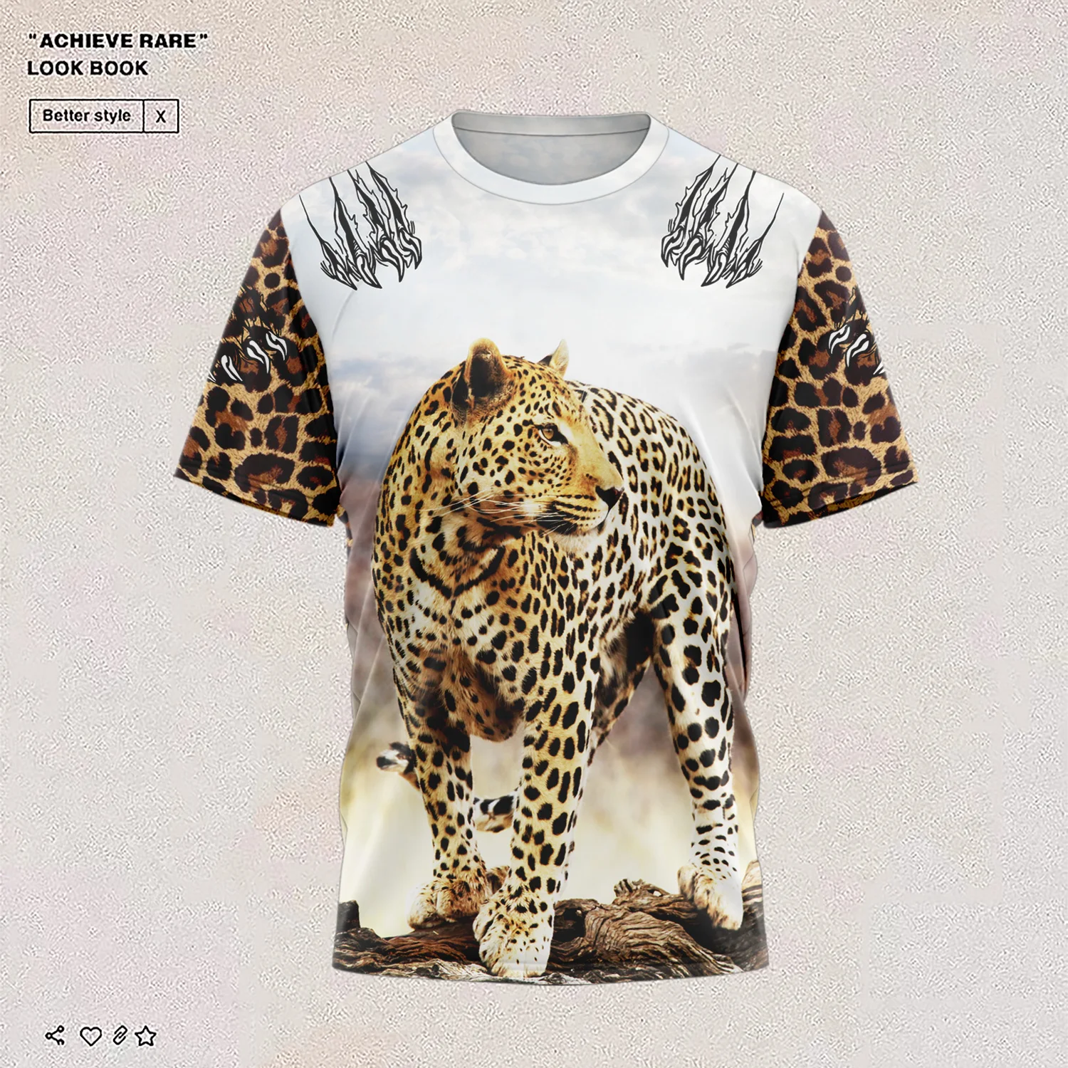 

Animal World Leopard 3D Printed Men's And Women's T-shirts HD Short-sleeved Oversized Summer Short-sleeved Tops