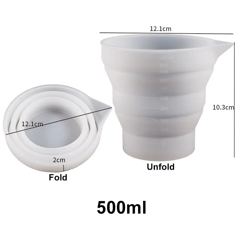 

Складной силиконовый мерный стакан JCD 50-500 мл