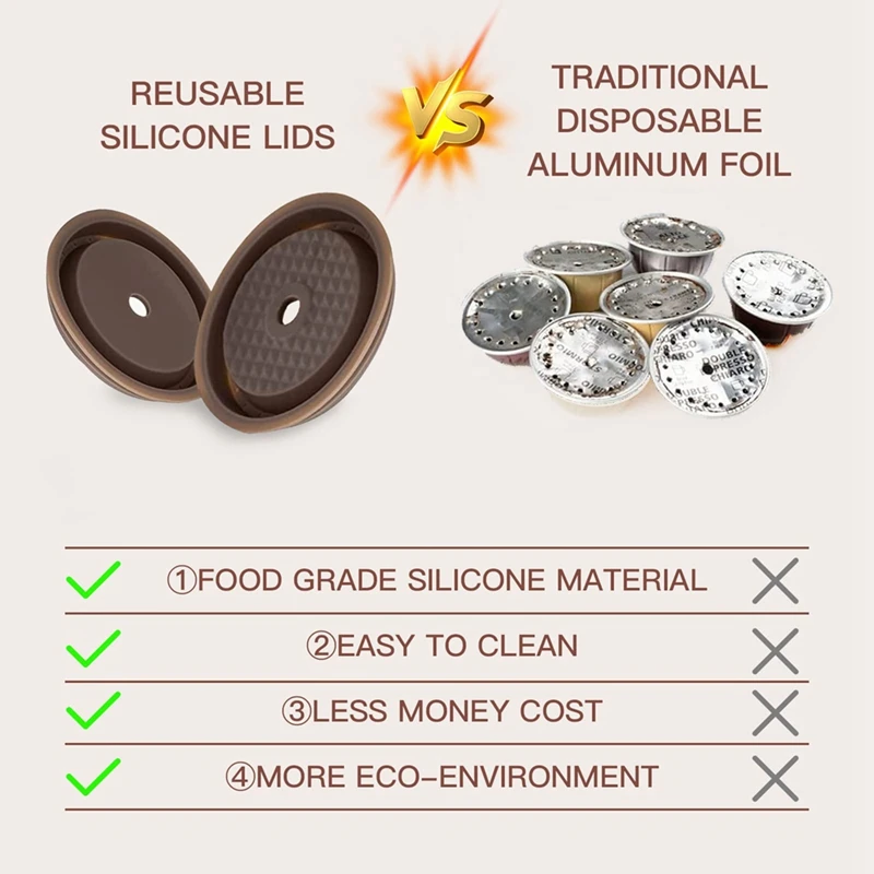 Крышки для капсул кофейных силиконовые крышки Nespresso Vertuo Pods прочные многоразовые 4