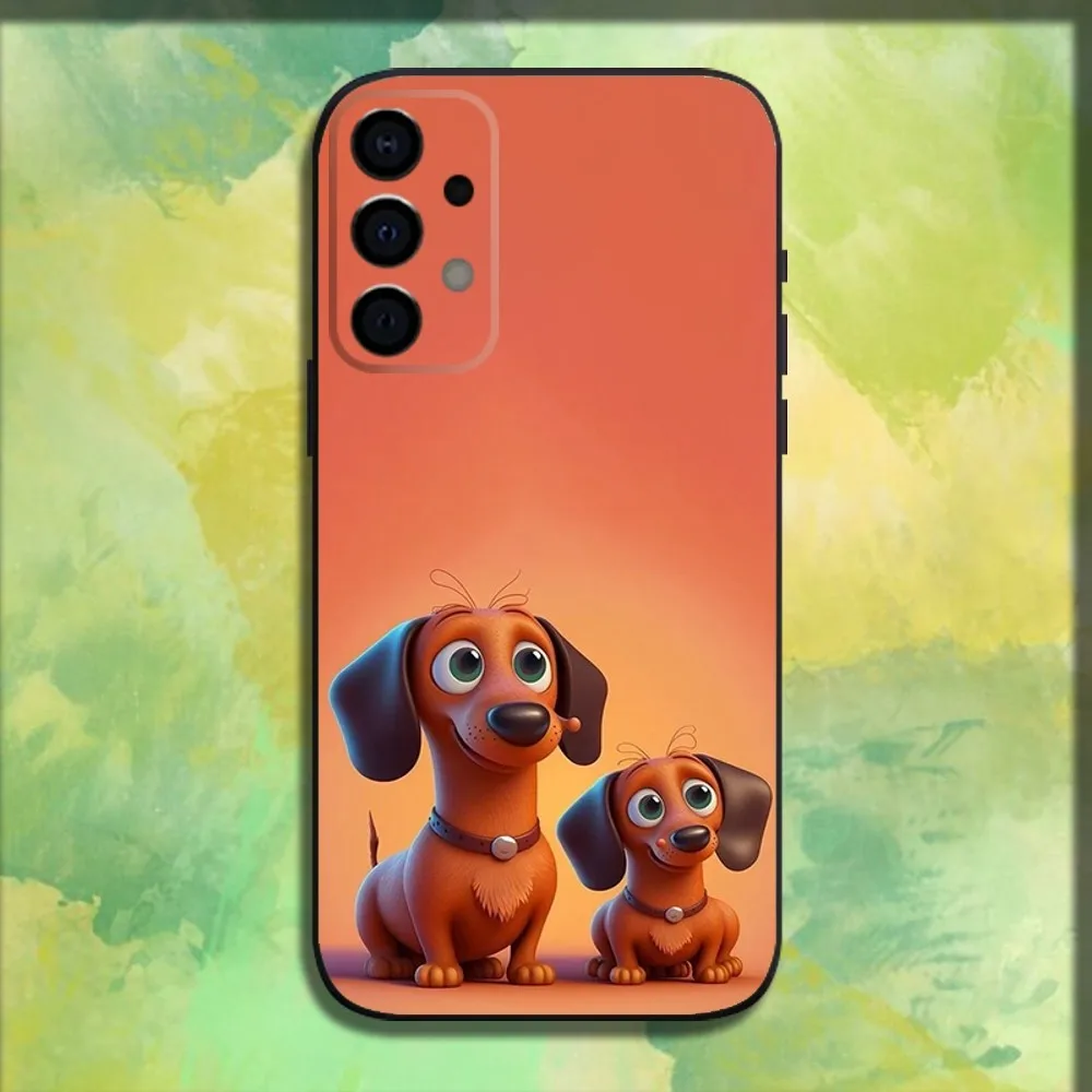 Funny Dachshund Dog Pet Phone Case For Samsung Galaxy A13 A21s A22 A31 A32 A52 A53 A71 A80 A91 Soft Black Cover