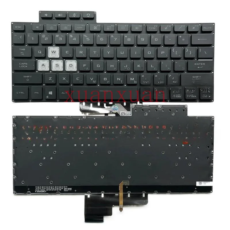 Русская/английская клавиатура с подсветкой для ASUS TUF Dash F15 FX516 FX516P FX516PR FX516PM FX516PE FA516