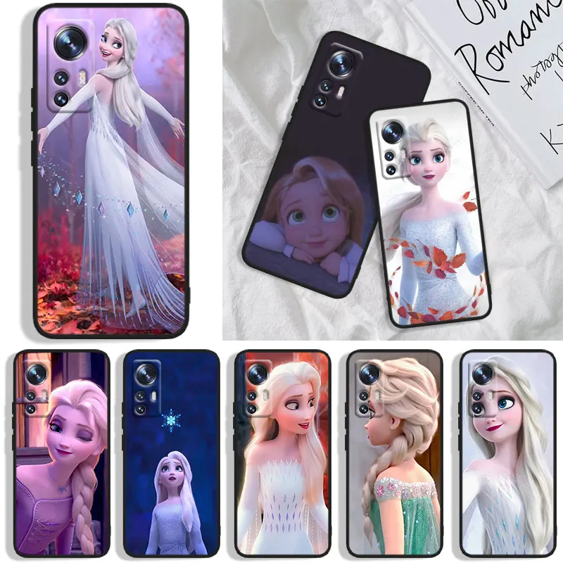 Disney Nice looking Frozen Phone Case For Xiaomi Mi A1(5X) A2(6X) A3(CC9E) Play Mix 3 8 9 9T Note 10 Lite Pro SE Black Soft Capa