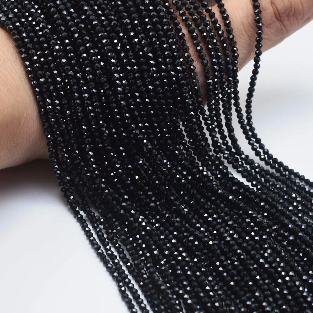 

Natural Crystal Black Sharp Cut Loose Beads Semi-finishe Small Code Beaded jewelry Making Necklace DIY Bracelet Accessories 38cm