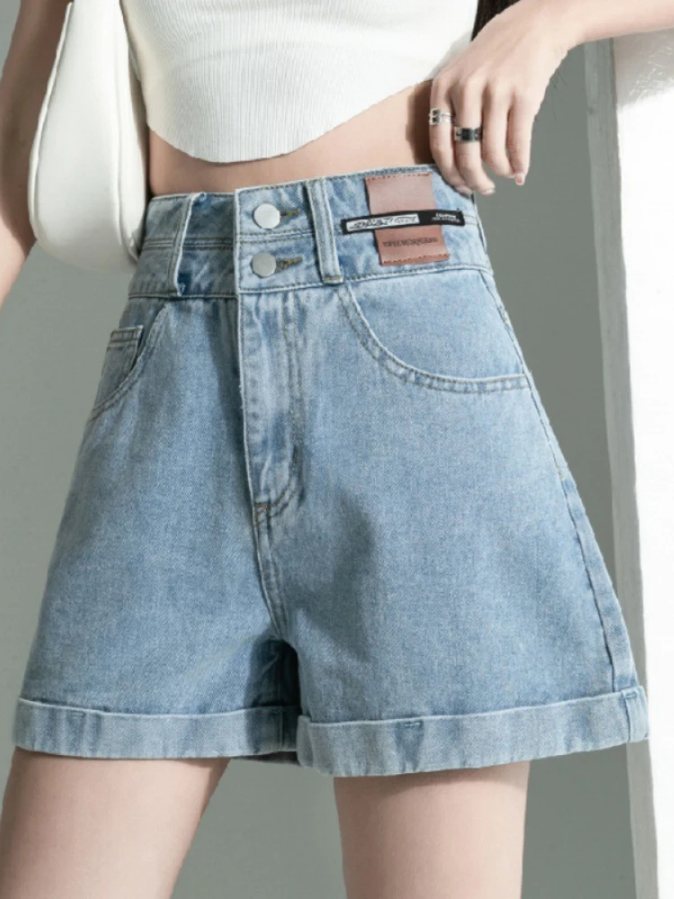 Women Clothing Fashionable High Waisted Denim Shorts Summer 2023 New High Street Trendy Loose Fitting and Slimming Hot Pants