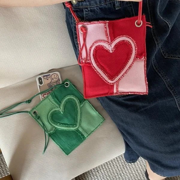 

Women Bag New Fashion Heart Sweet Square Shoulder Bags Pures and Bags Crossbody Korean Ladylike Solid Hasp Mini Bag Girls Bag