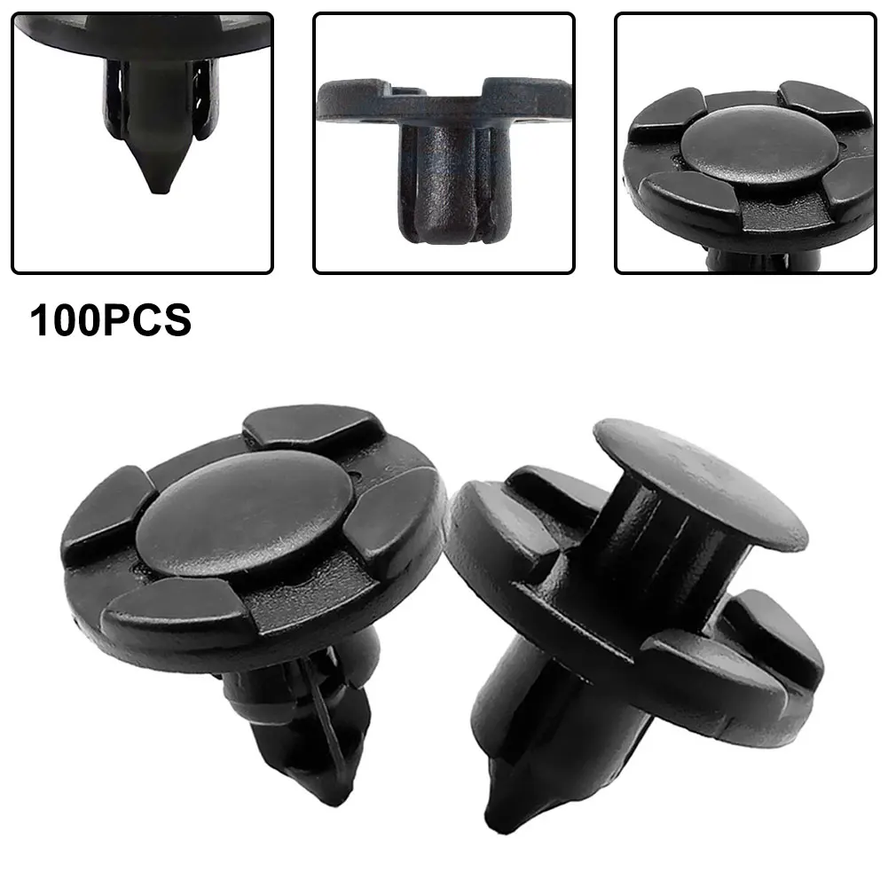 

100pcs 8mm Nylon Bumper Fastener Rivets Push Type Clamp Clips Expansion Screws Fastener Clips For Nissan 01553-09321