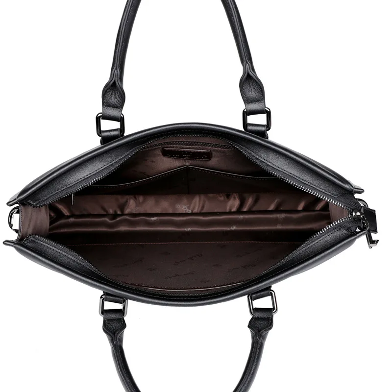 Men's Handbag Genuine Leather Combination Lock Business Briefcase Cowhide Shoulder Bag Crossbody Large Capacity Computer Bag