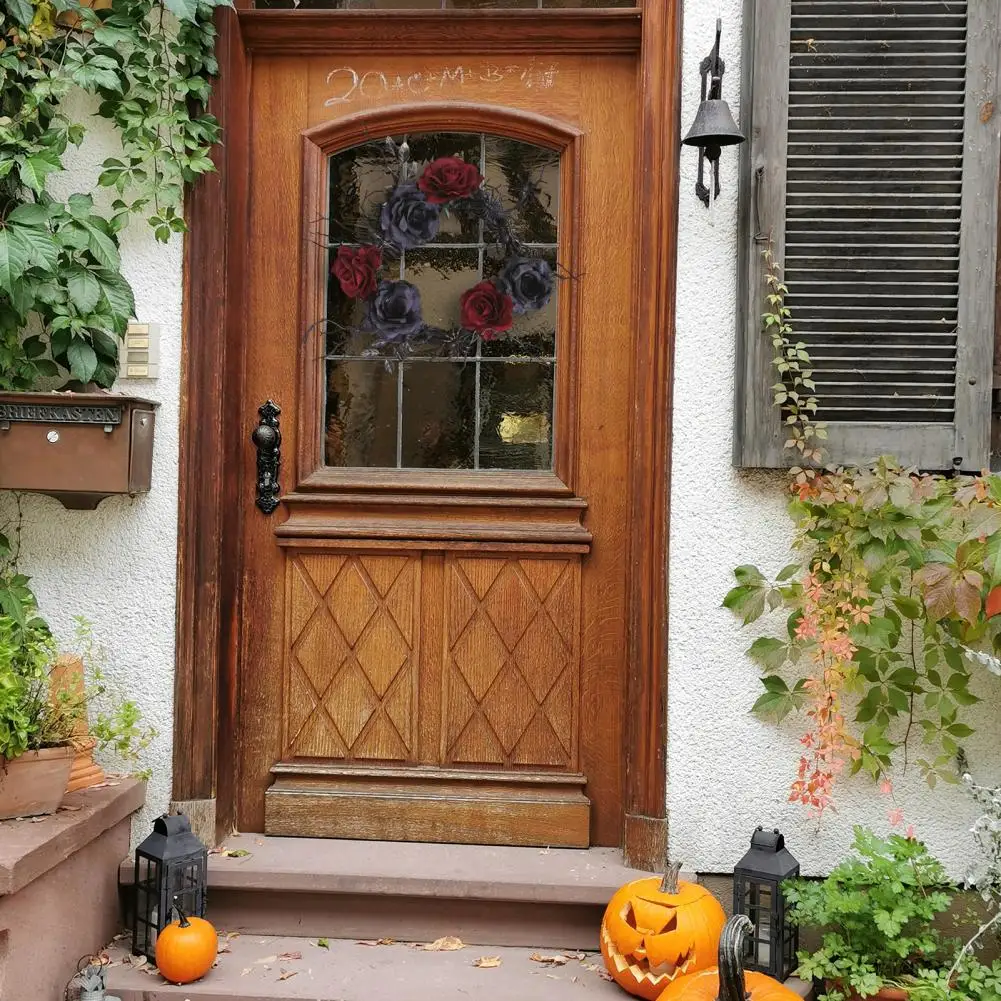 

Экологичный Розовый венок с подвеской в виде паука, венок на Хэллоуин, Розовый венок, подвесное украшение, украшение на Хэллоуин