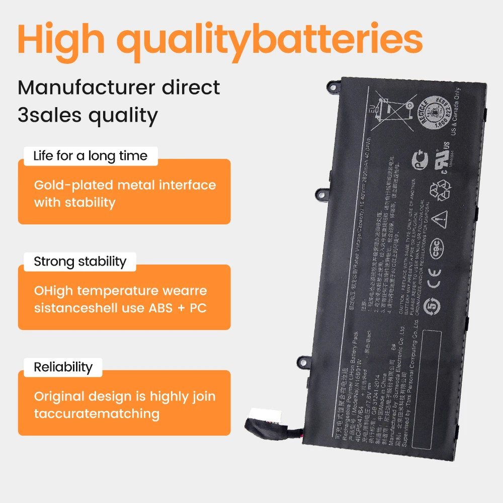Аккумулятор N15B01W для Xiaomi Mi Ruby 15 6 дюйма Timi TM1703 TM1709 TM1802-AD/N/C серии N15BO1W 4 в Вт/ч