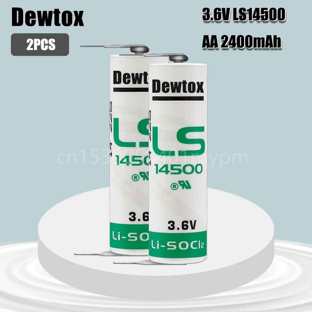 

2pcs New original Dewtox LS14500 14500 AA 3.6V PLC industrial automation equipment CNC machine lithium battery with pins