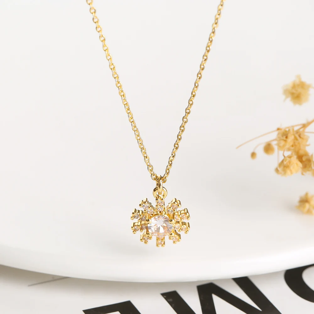 Изысканный мини-кулон XUANYU в виде снежинки с цирконом позолоченный модный товар