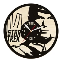 spock vulcan salute hand gesture dual layers wooden wall clock live long and prosper natural laser cut black wood silent clock
