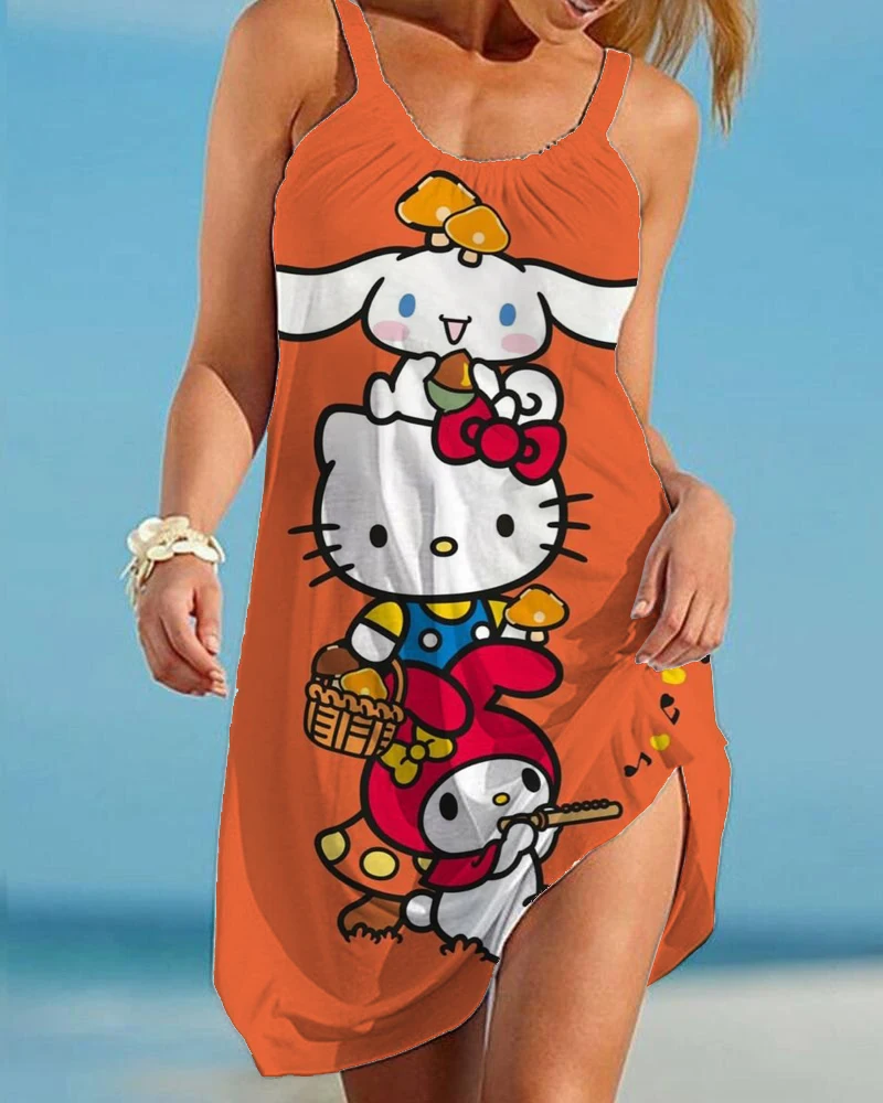 

3D printing mini midi skirt women's fashion summer sexy y2k beach skirt bohemian sleeveless party skirt elegant sun skirt