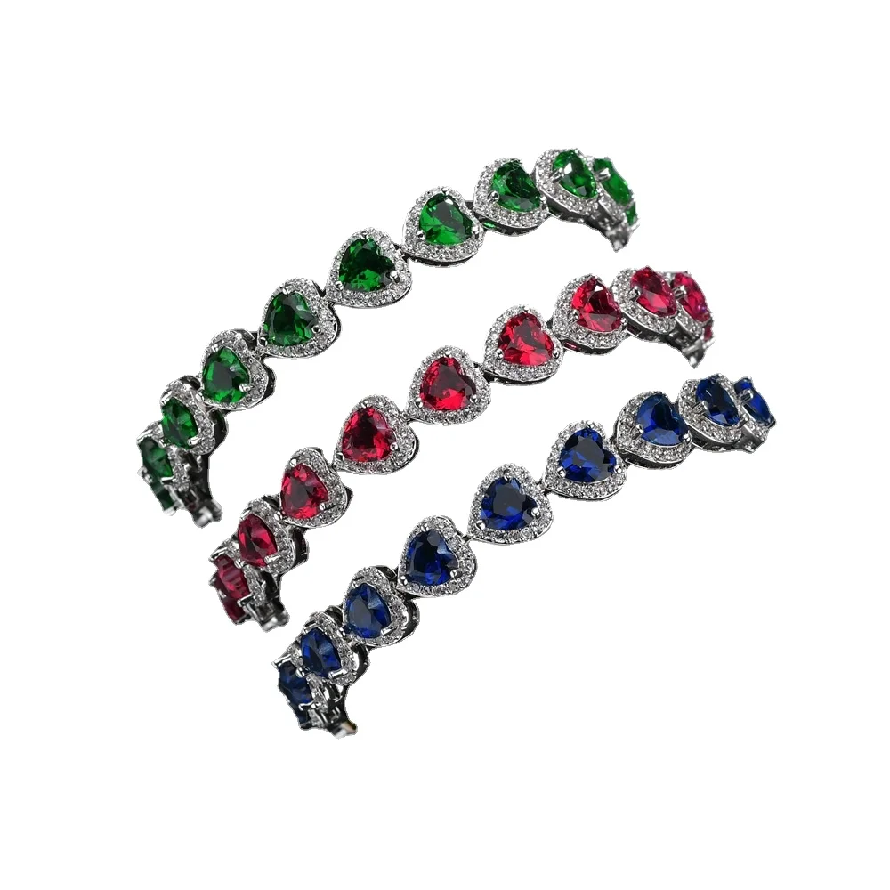 

Женский браслет с микро-инкрустацией в виде сердца океана, украшение для рук с кристаллами из циркония, великолепный Женский высококачеств...