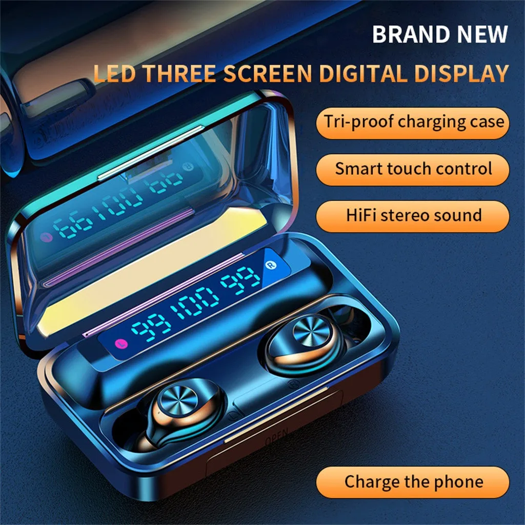 

Новые беспроводные наушники F9, Bluetooth 5,0, наушники TWS, Hi-Fi мини-наушники-вкладыши, Спортивная гарнитура для бега, поддержка телефонов IOS/Android, HD-в...