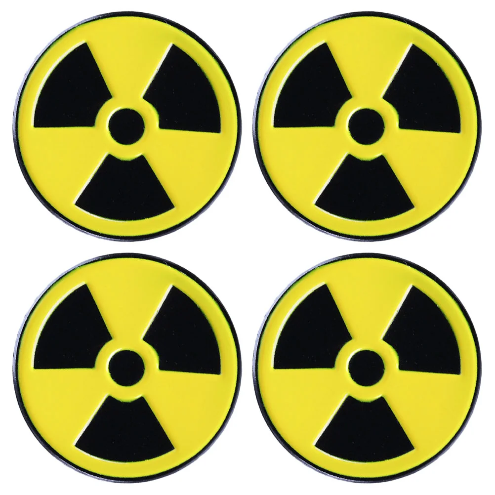 

4Pcs Alloy Brooch Pin Radiation Sign Brooch Decorative Clothes Pin Women Brooches Jewelry