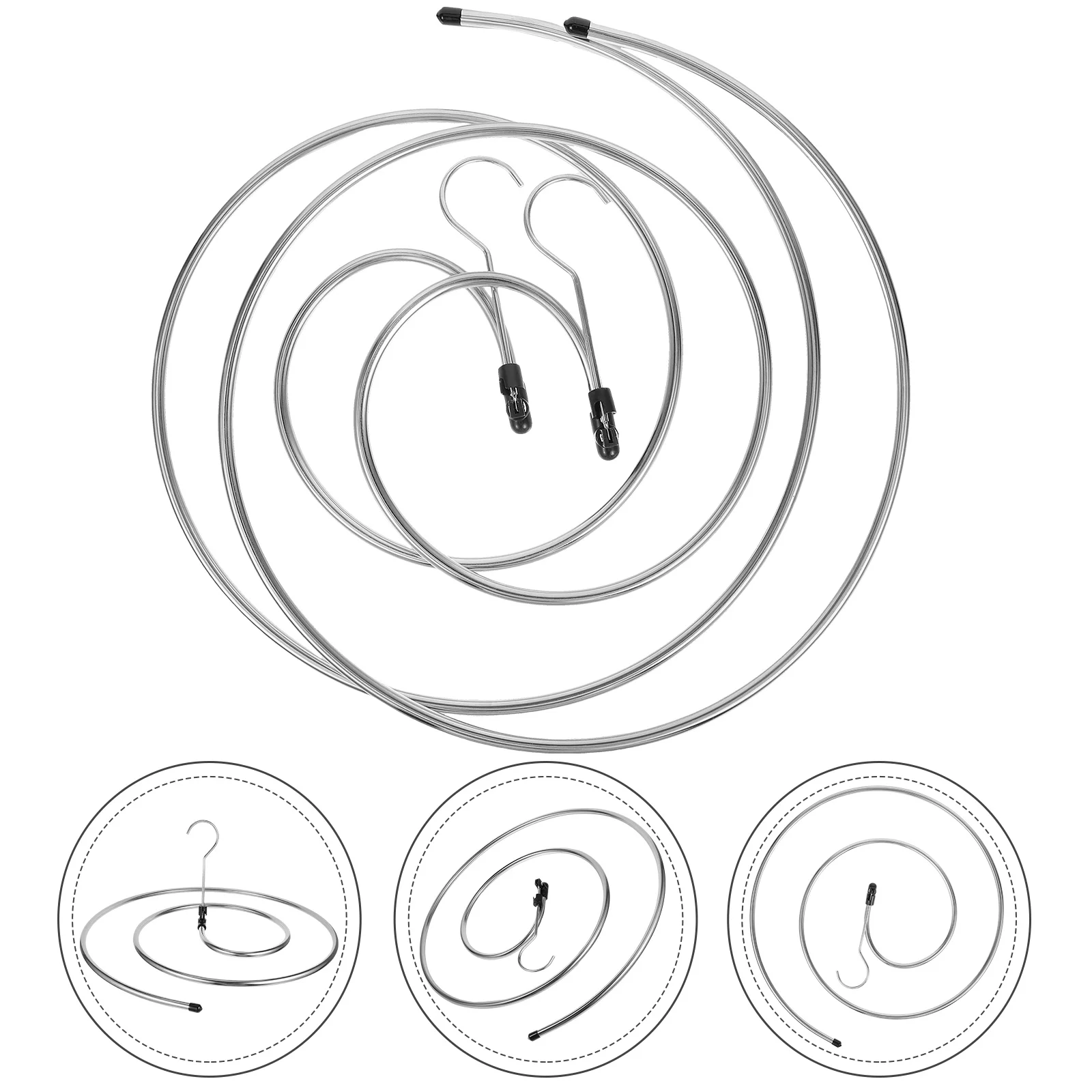 

2Pcs Spiral Hanger Blankets Drying Rack Quilt Storage Hanger Stainless steel Laundry Hanger Bed Sheet Clothes Scarf Rotating