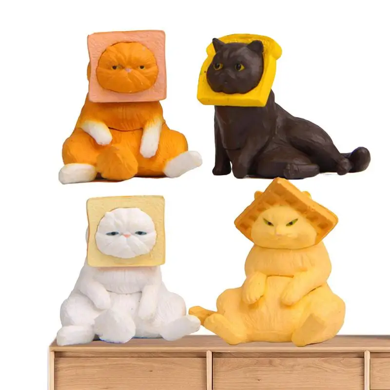 

4 шт., миниатюрные игрушки в виде кошки