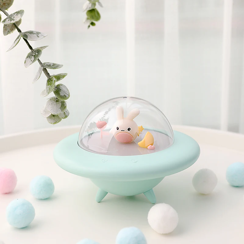 

Rechargeable Flying Bunny Night Light Colorful Music Remote Control Atmosphere Light Children's Bedroom LED Creative Table Lamp