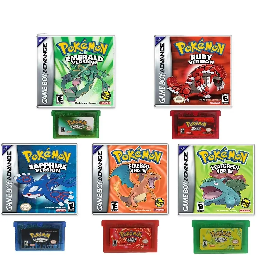 Фото Игровая карта Pokemon, английский язык, изумрудный сапфир, серия GB NDSL GBC GBA GBM SP Ruby Firered, видеокартридж, игровая карта для консоли №1